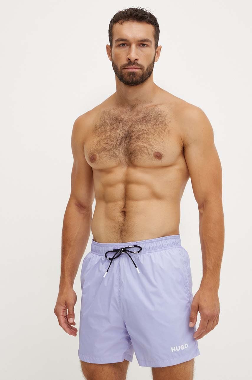 HUGO pantaloni scurti de baie culoarea violet, 50469304