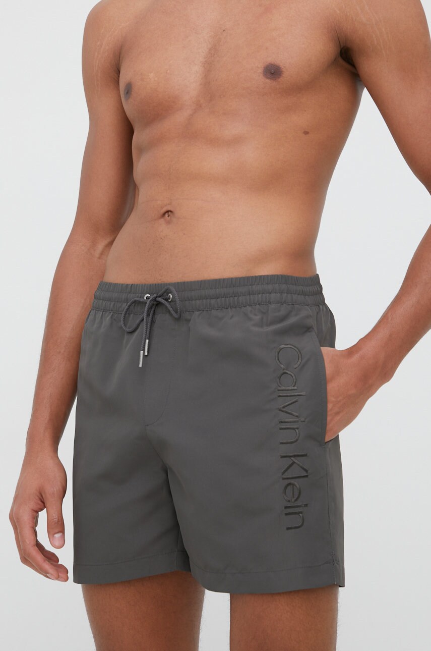 

Плувни шорти Calvin Klein в зелено, Сив