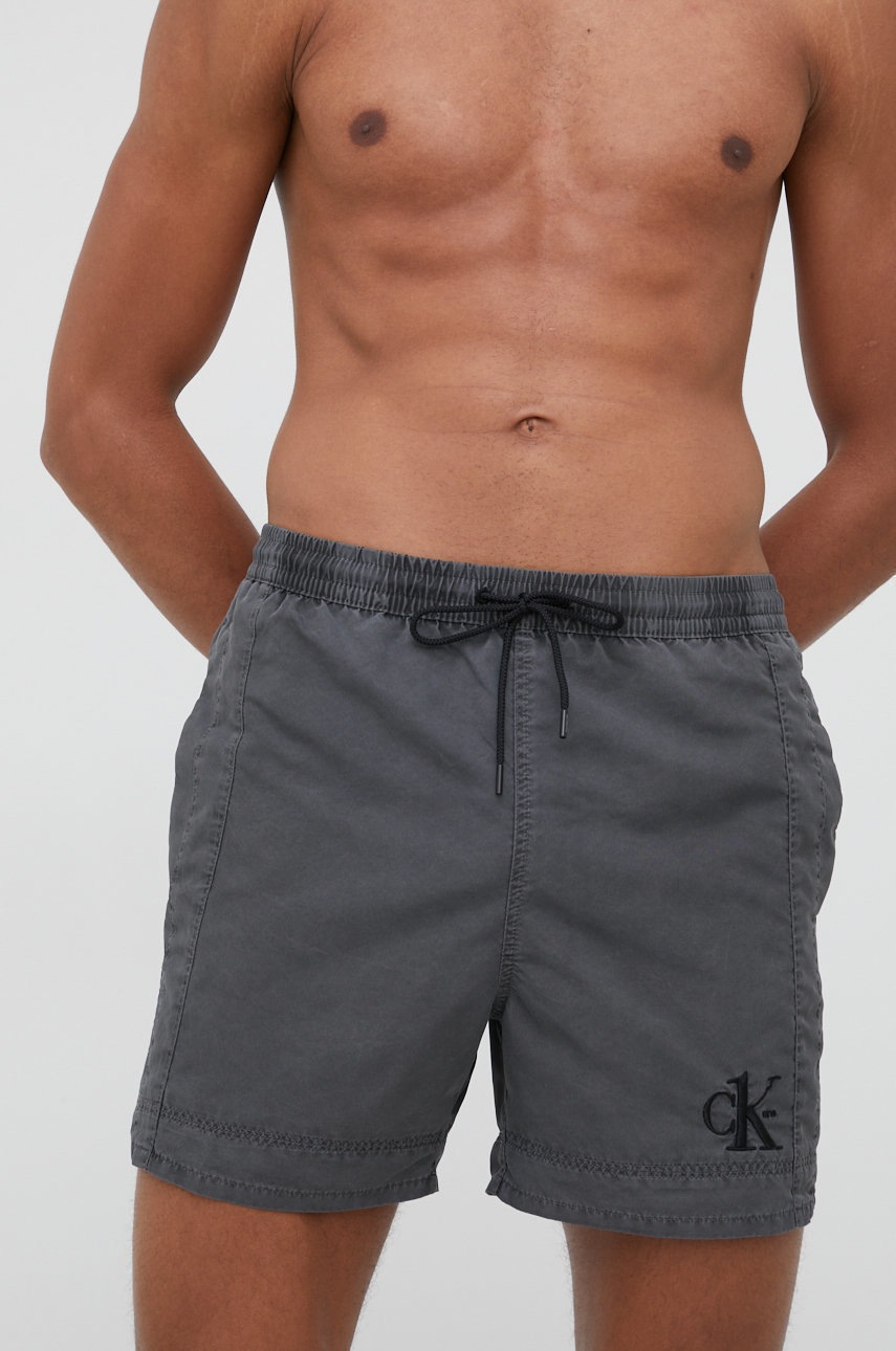 

Плувни шорти Calvin Klein в черно, Сив