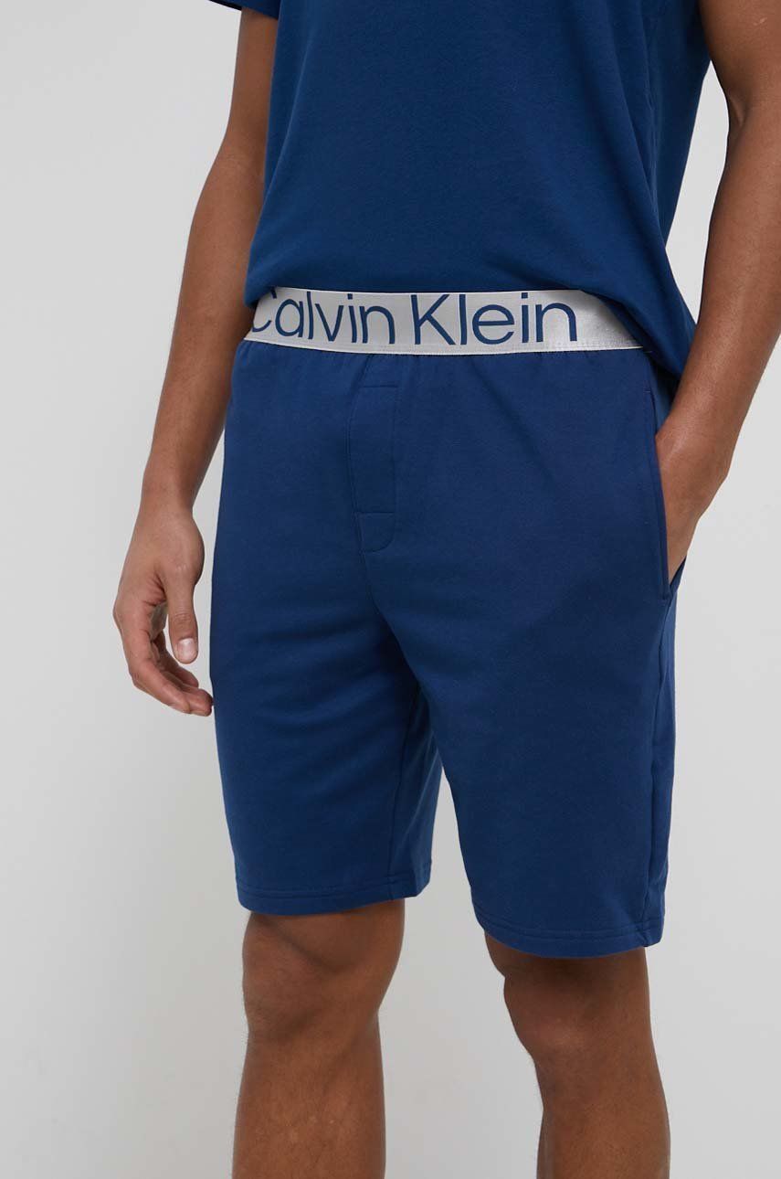 Calvin Klein Underwear szorty piżamowe męskie kolor granatowy gładka