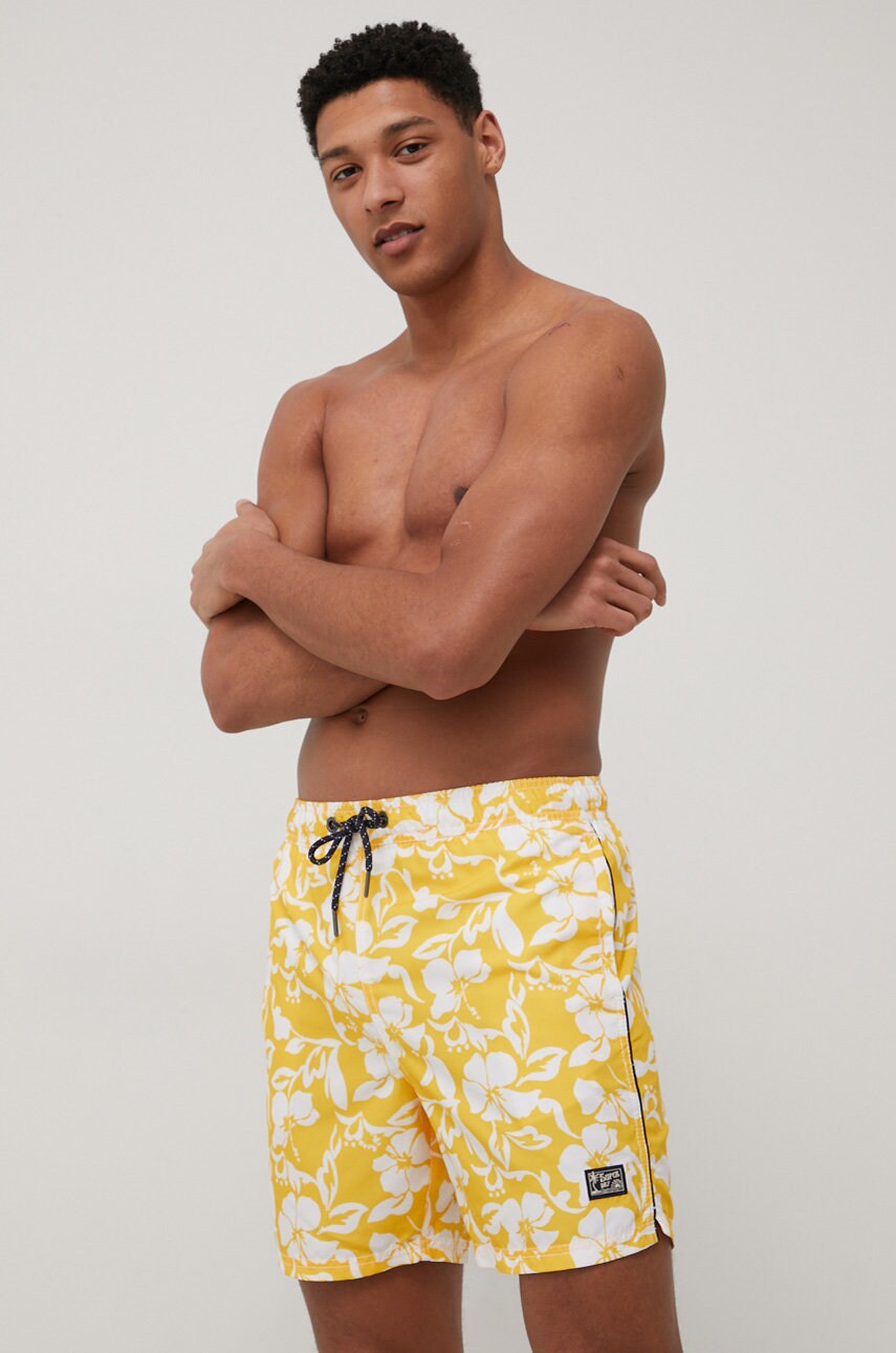 Superdry pantaloni scurti de baie culoarea galben