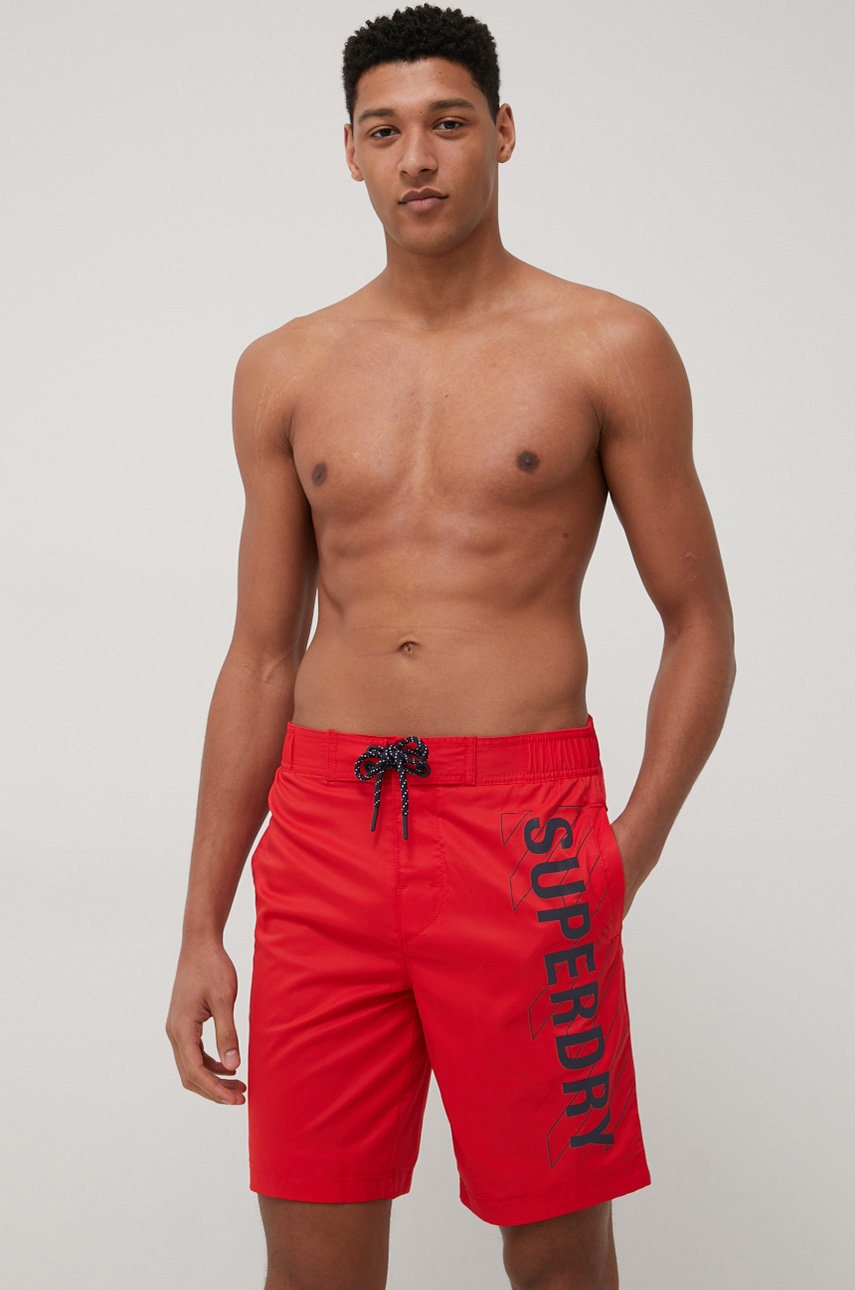 

Плувни шорти Superdry в червено, Червен