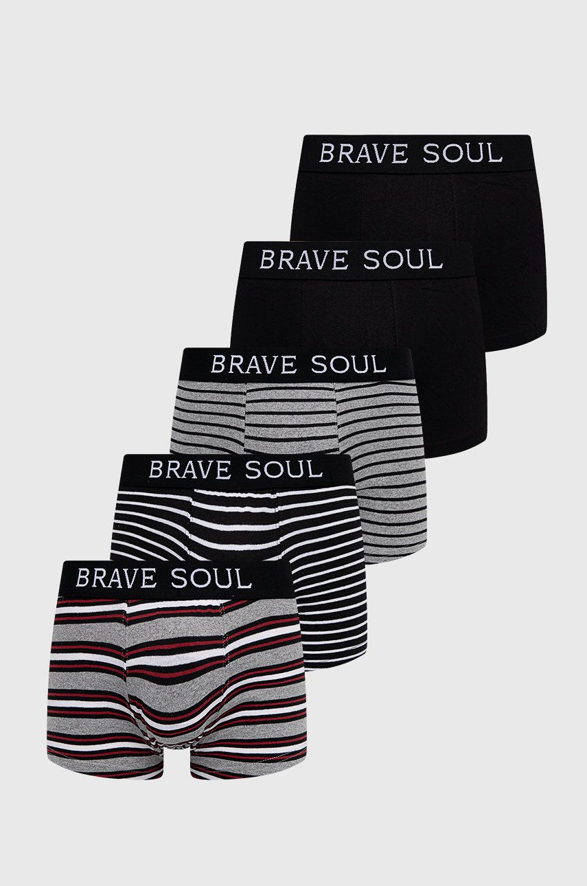 Brave Soul boxeri (5-pack) barbati, culoarea negru answear.ro