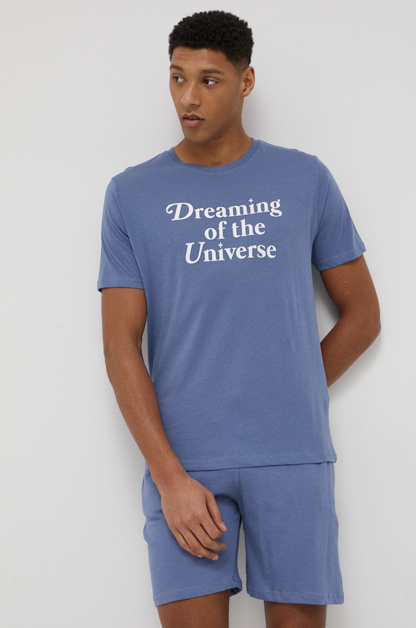 Brave Soul pijamale de bumbac cu imprimeu answear.ro imagine noua