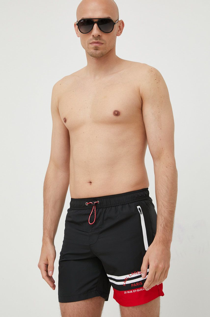 Karl Lagerfeld pantaloni scurti de baie culoarea negru answear.ro