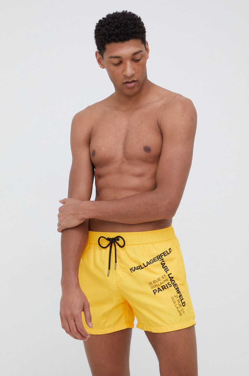 Karl Lagerfeld pantaloni scurti de baie culoarea galben