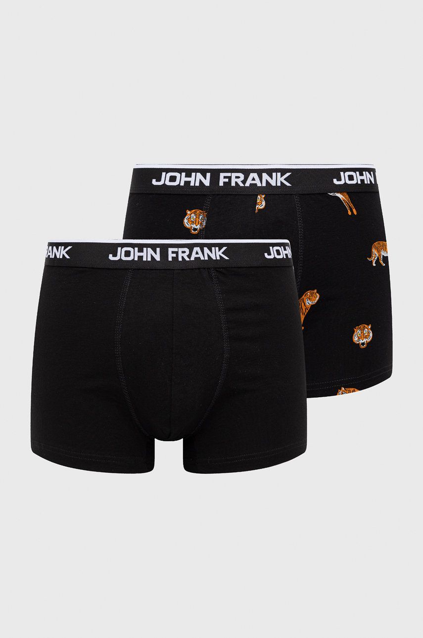 John Frank bokserki (2-pack) męskie kolor czarny