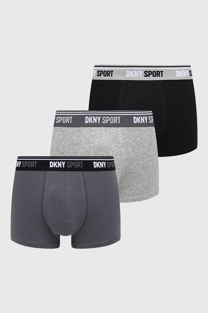 Dkny boxeri (3-pack) barbati, culoarea gri