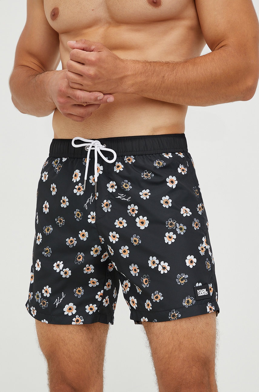 

Плувни шорти Karl Lagerfeld в черно, Черен