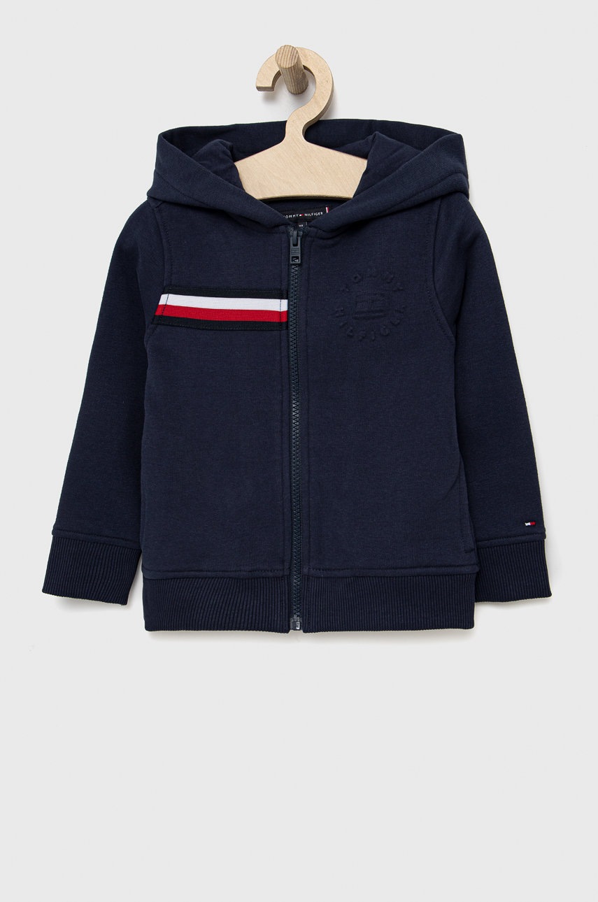 

Детски суичър Tommy Hilfiger в тъмносиньо с апликация, Тъмносин