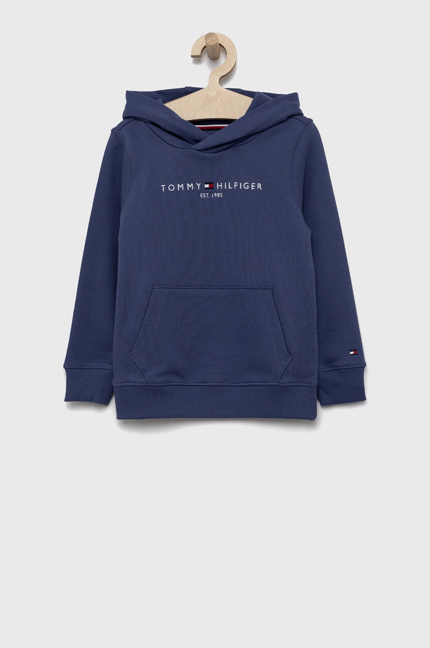 

Детски памучен суичър Tommy Hilfiger в лилаво с апликация, Виолетов