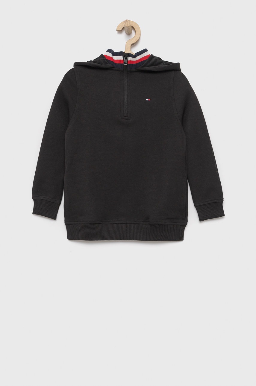 

Детски суичър Tommy Hilfiger в черно с принт, Черен