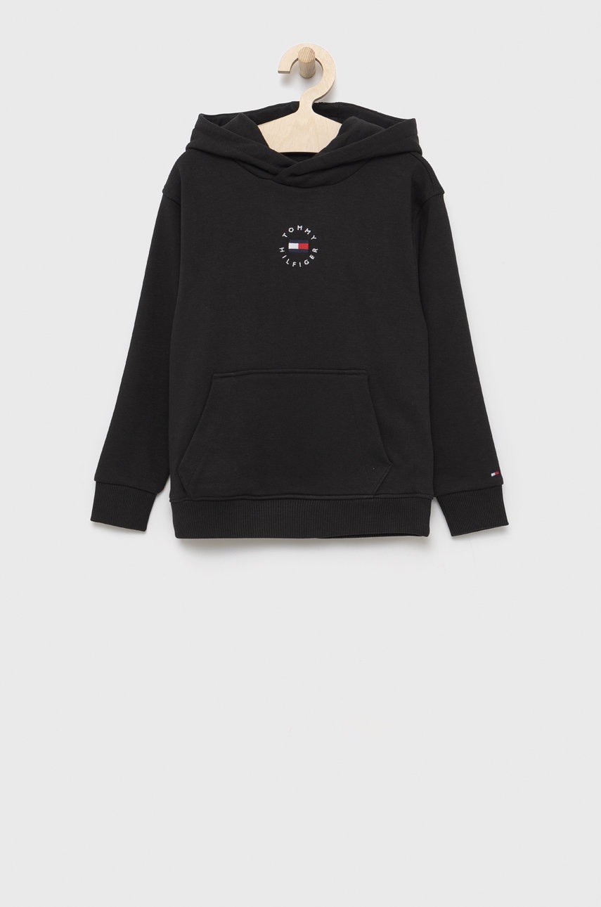 

Детски суичър Tommy Hilfiger в черно с апликация, Черен