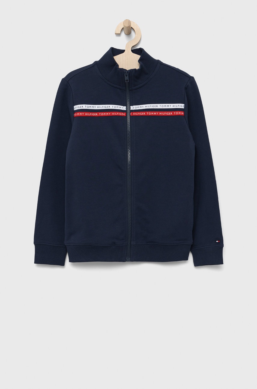 

Детски суичър Tommy Hilfiger в тъмносиньо с апликация, Тъмносин