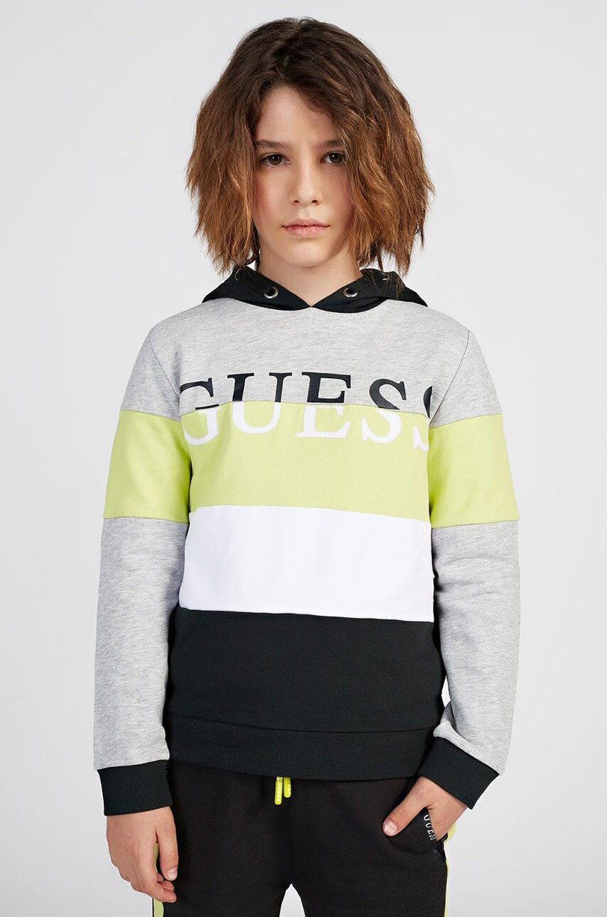 

Детская хлопковая кофта Guess цвет красный с аппликацией