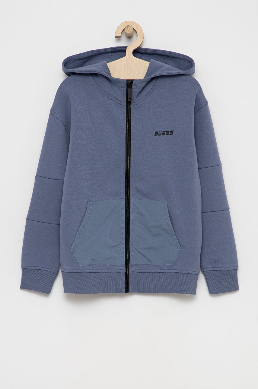 

Детски суичър Guess с изчистен дизайн, Син