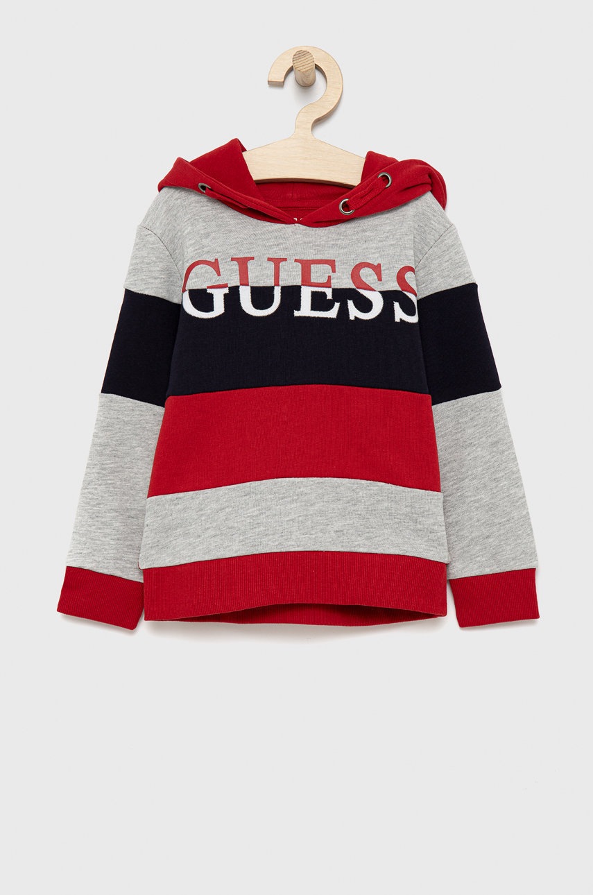 

Детски суичър Guess в червено с десен, Червен