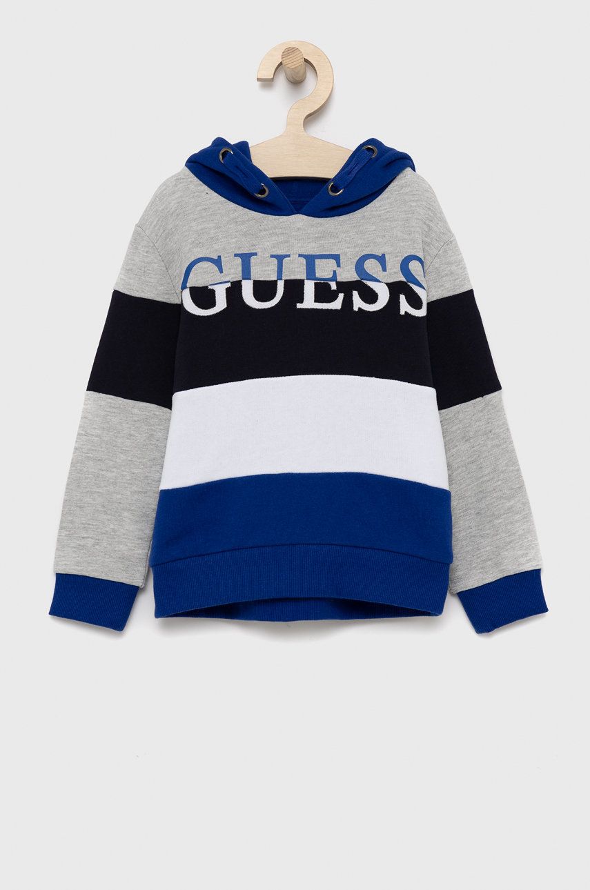 

Детски суичър Guess с десен, Син