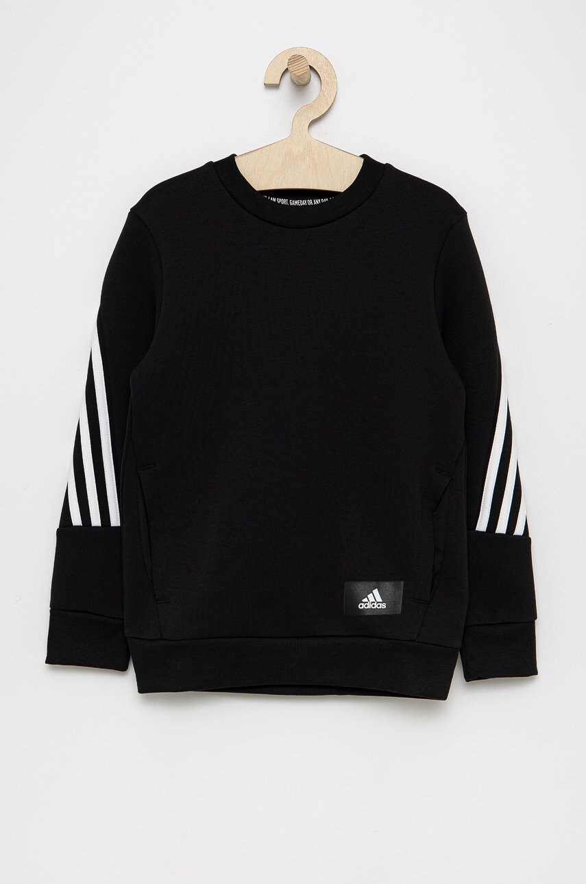 Adidas performance bluză copii culoarea negru, material neted