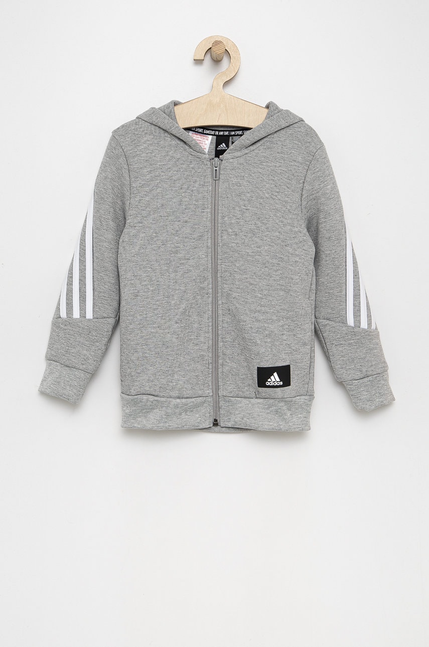 Adidas performance bluză copii culoarea gri, melanj