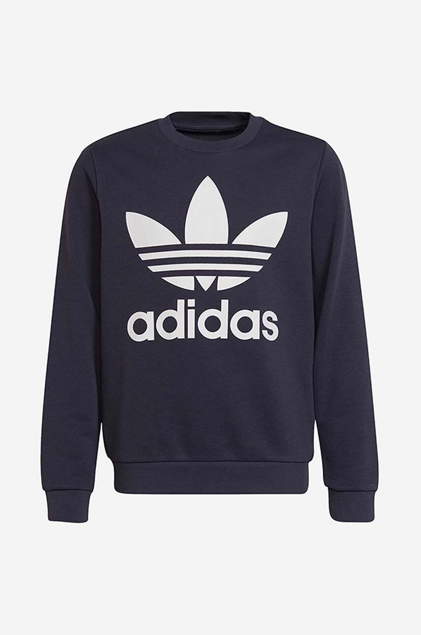 adidas Originals bluza copii TREFOIL CREW culoarea albastru marin, cu imprimeu