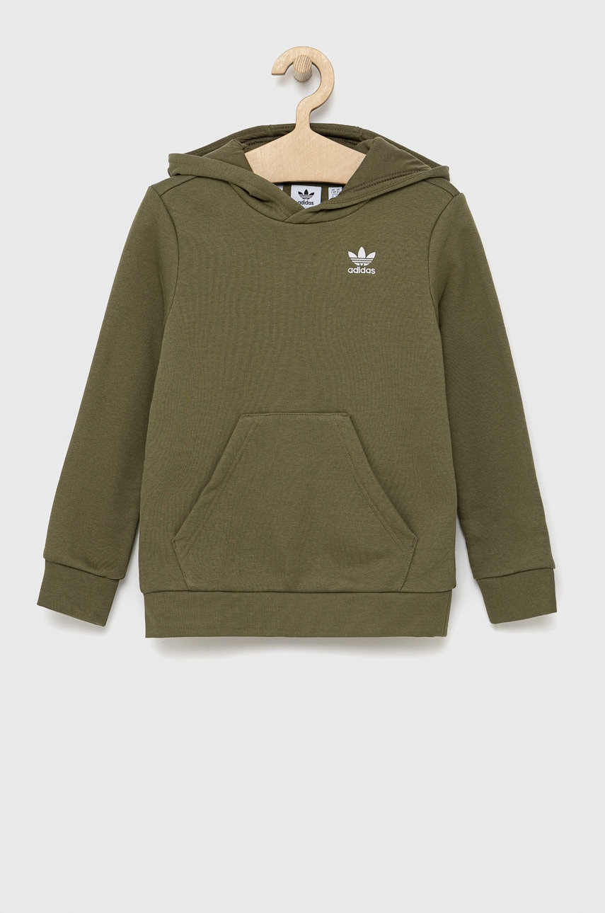 Adidas originals bluza copii culoarea verde, neted