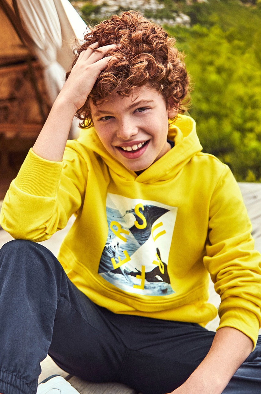 

Детски суичър Mayoral в жълто с принт, Жълт