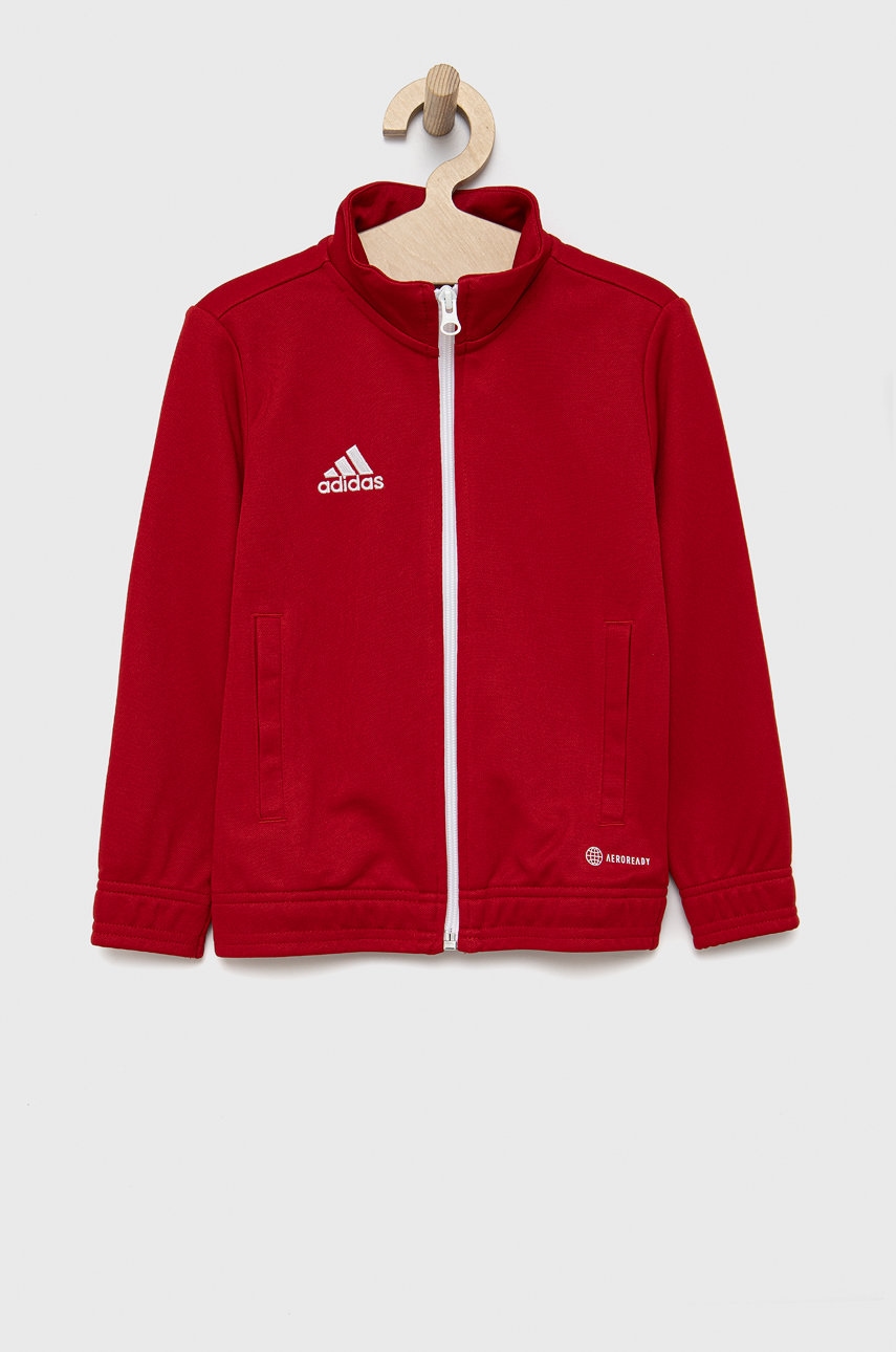 Levně Dětská mikina adidas Performance H57563 červená barva, hladká