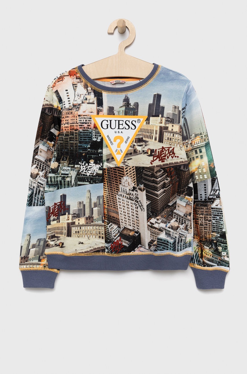 

Детски памучен суичър Guess с десен, Многоцветен