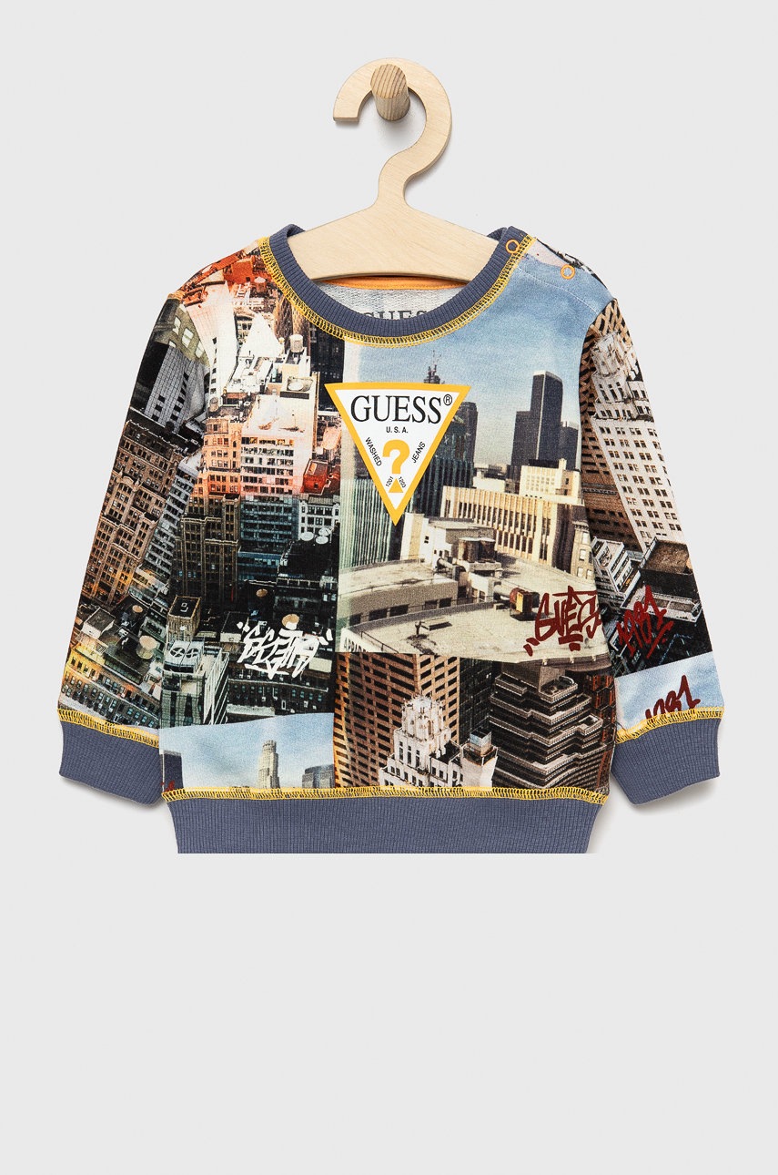 

Детски памучен суичър Guess с принт, Многоцветен