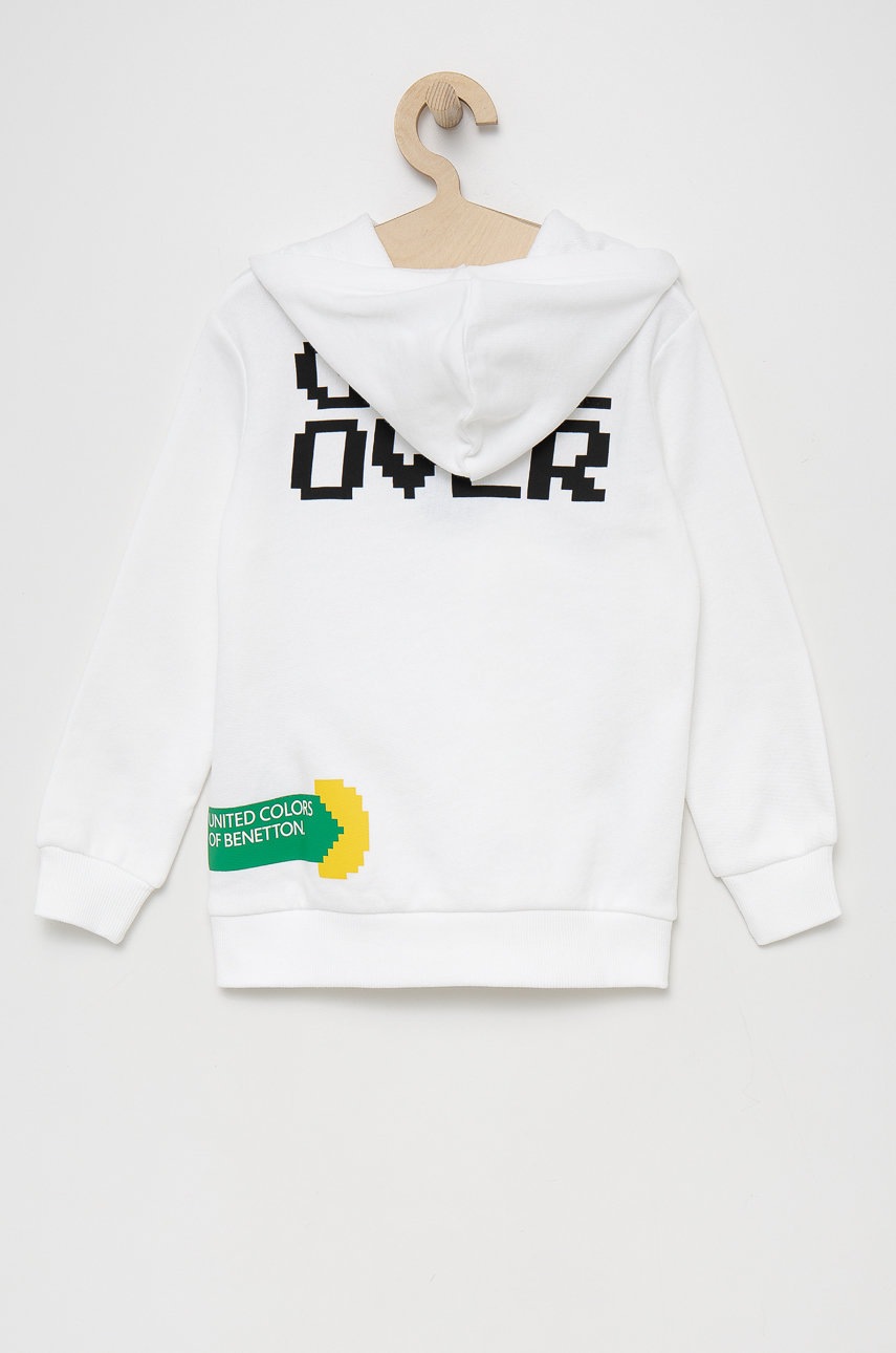 

Детская хлопковая кофта United Colors of Benetton цвет белый с принтом