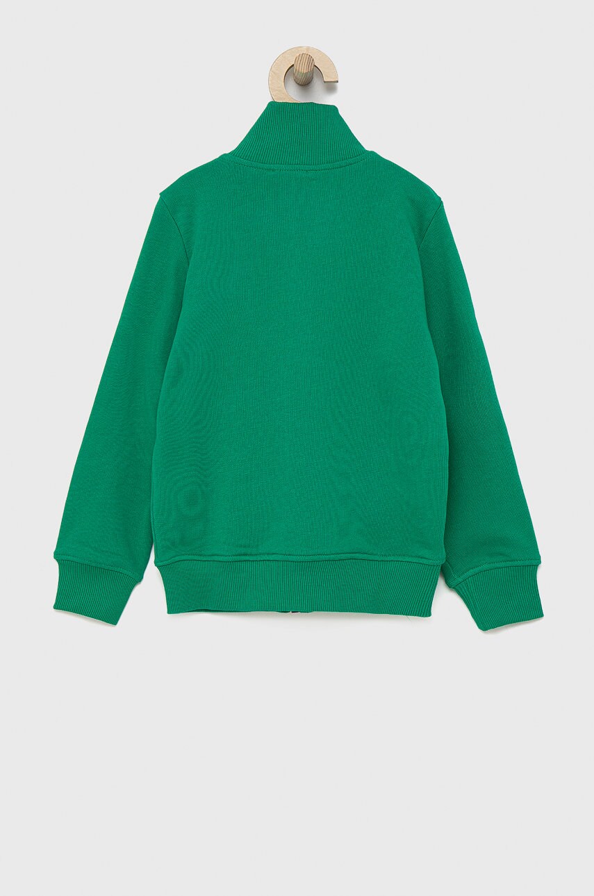 

Дитяча бавовняна кофта United Colors of Benetton колір зелений з аплікацією