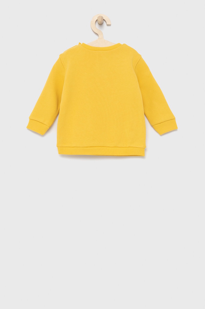 

Детская хлопковая кофта United Colors of Benetton цвет жёлтый однотонная