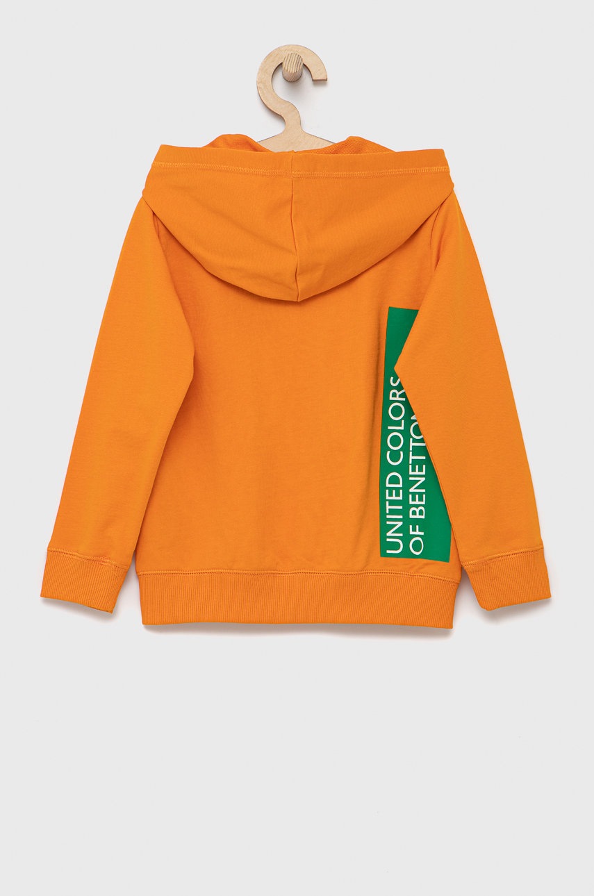 

Дитяча бавовняна кофта United Colors of Benetton колір помаранчевий однотонна