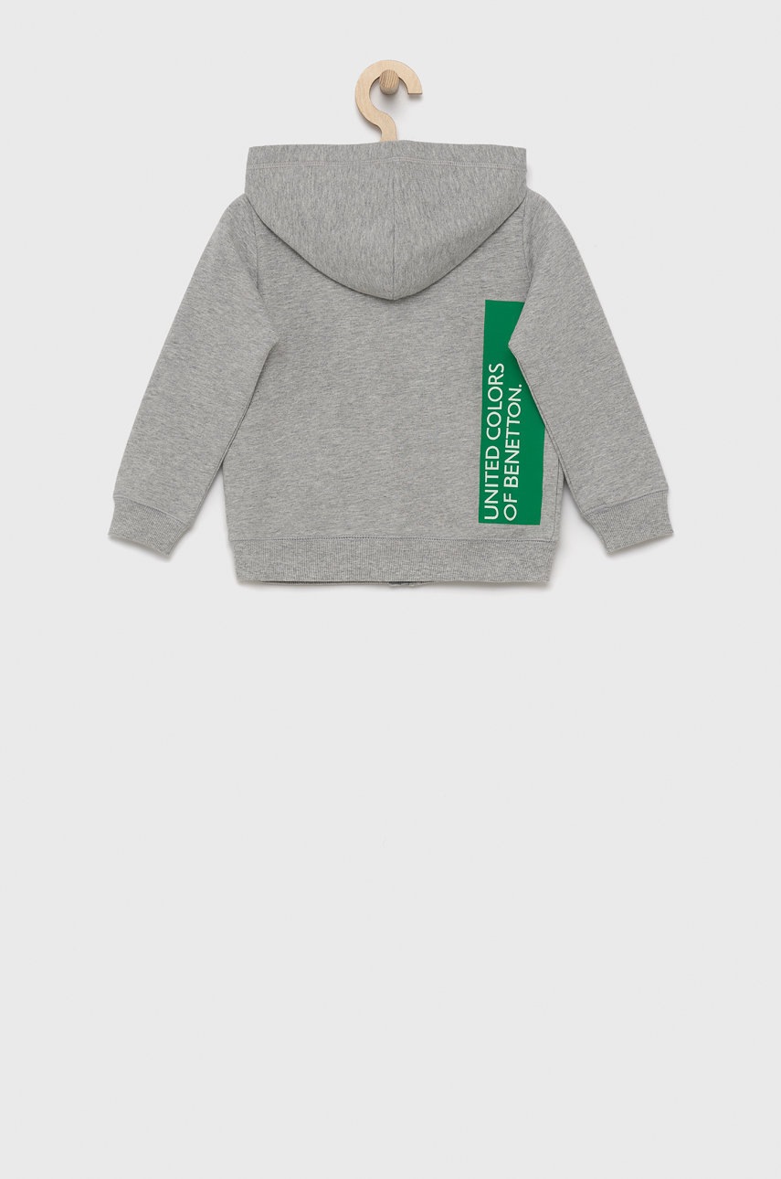 

Дитяча бавовняна кофта United Colors of Benetton колір сірий однотонна