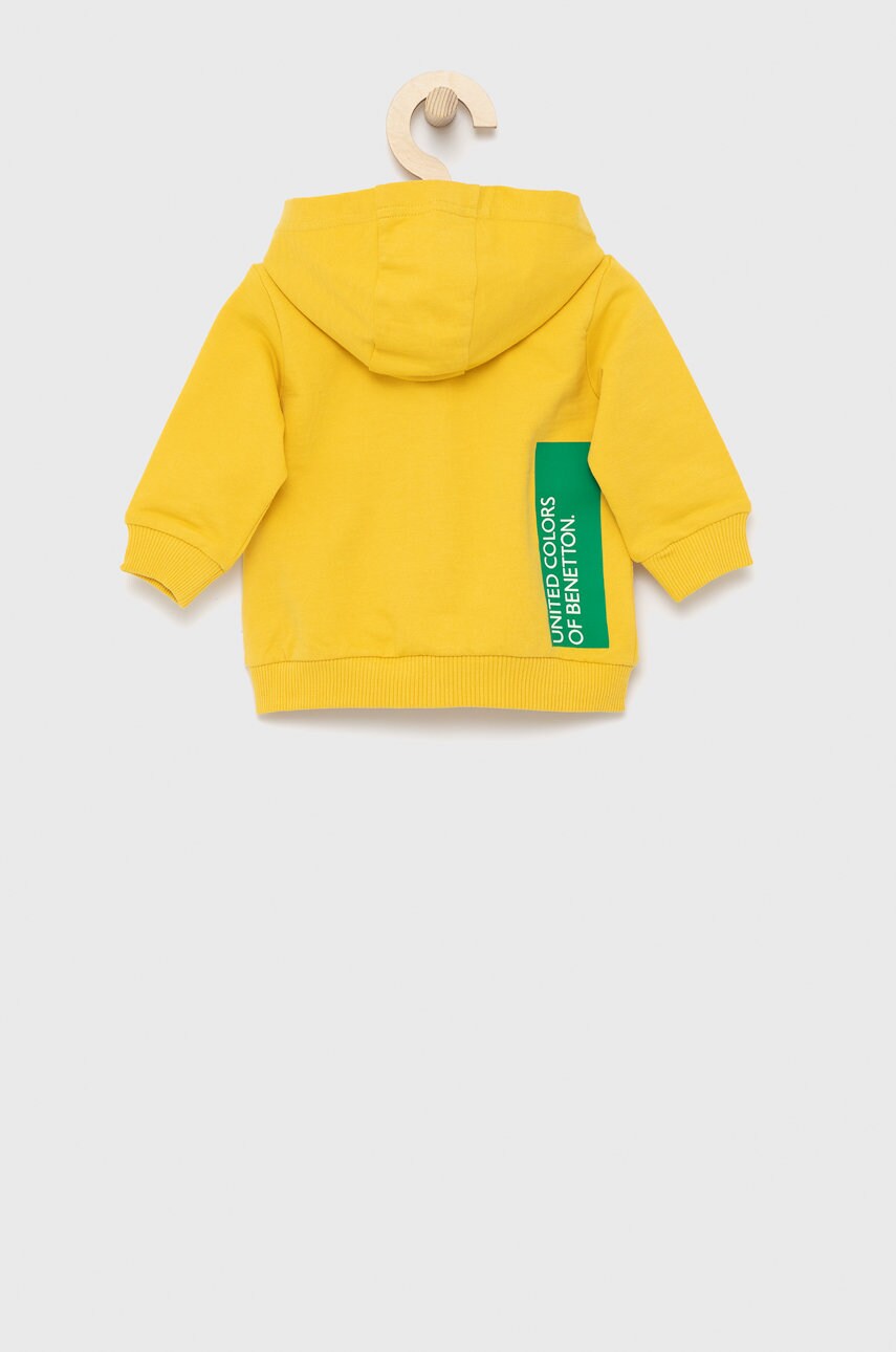 

Дитяча бавовняна кофта United Colors of Benetton колір жовтий меланж