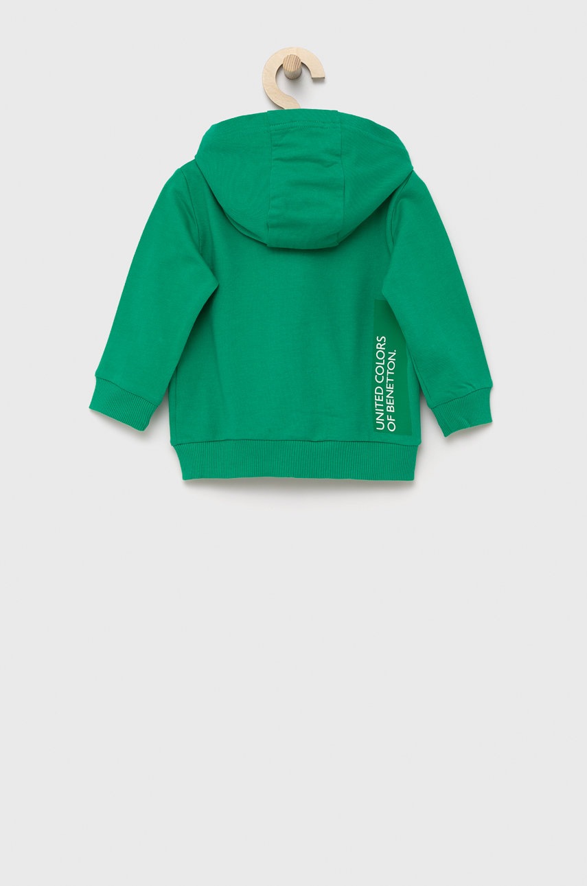 

Дитяча бавовняна кофта United Colors of Benetton колір зелений меланж