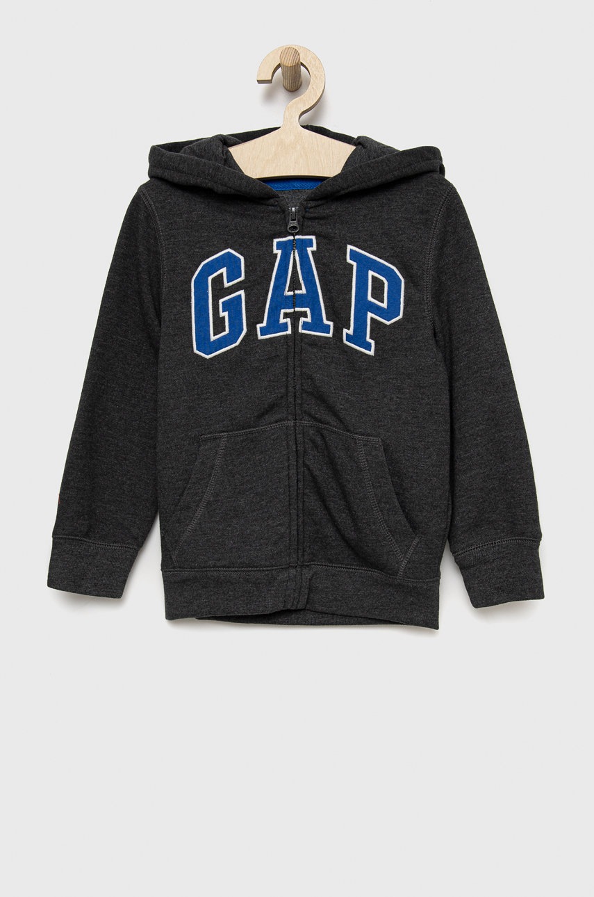 

Детски суичър GAP в сиво с десен, Сив