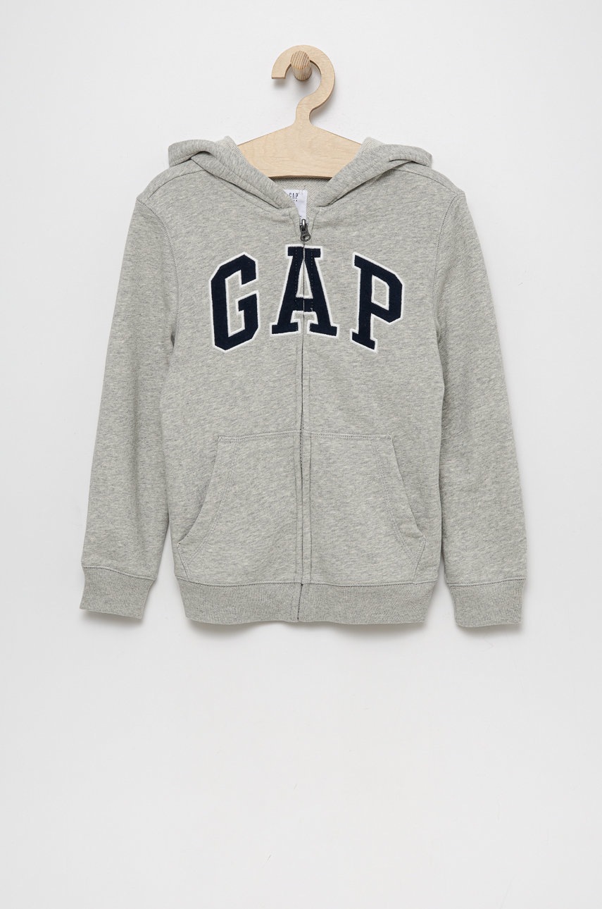 

Детски суичър GAP в сиво с апликация, Сив