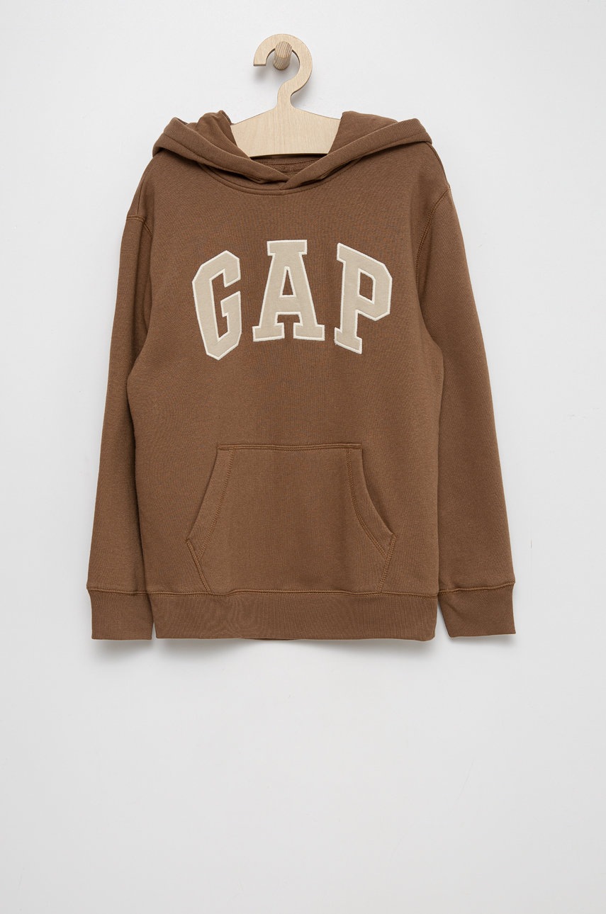 

Детски суичър GAP в кафяво с апликация, Кафяв