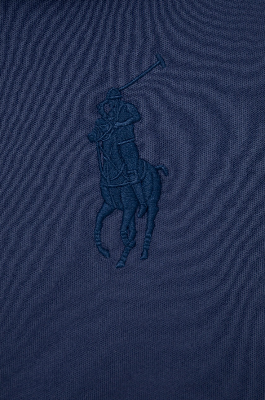 

Детская хлопковая кофта Polo Ralph Lauren цвет синий с аппликацией