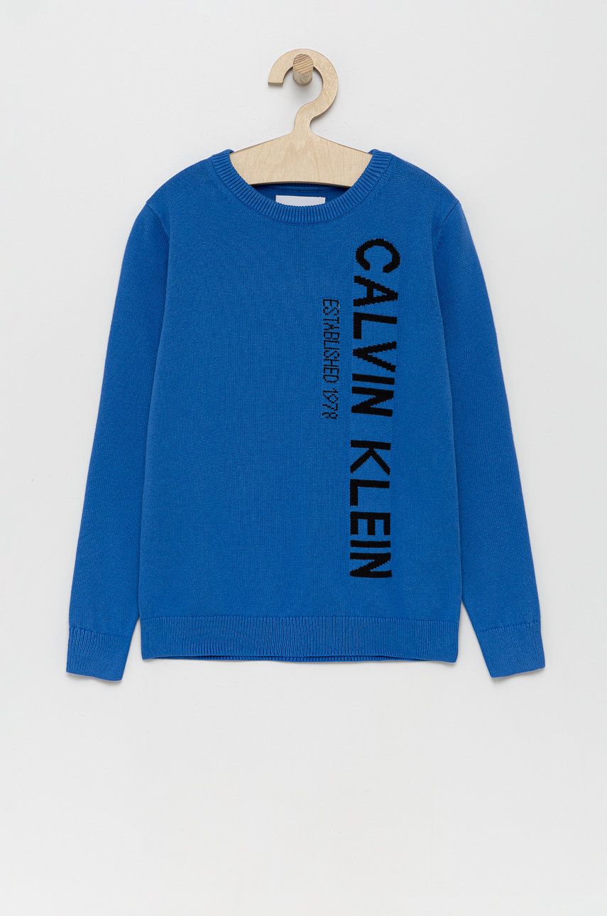 Calvin Klein Jeans Sweter bawełniany dziecięcy lekki