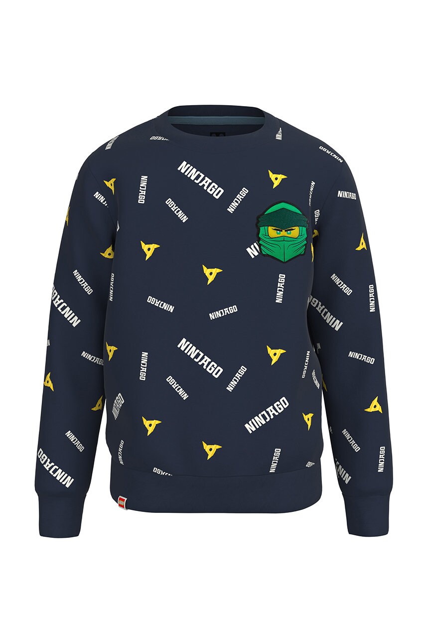 Lego wear hanorac de bumbac pentru copii culoarea albastru marin, modelator