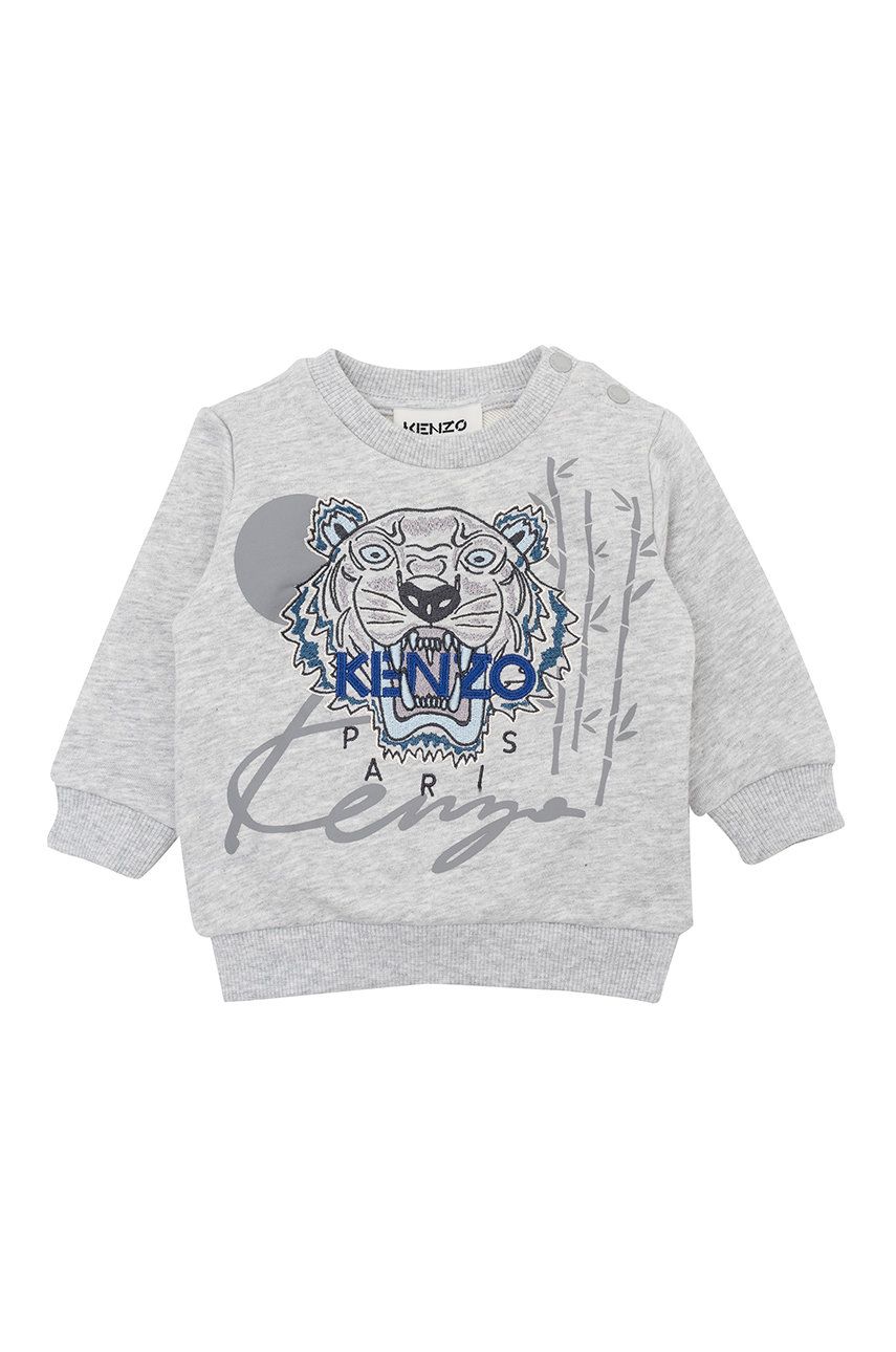 Kenzo Kids bluza copii culoarea gri, cu imprimeu