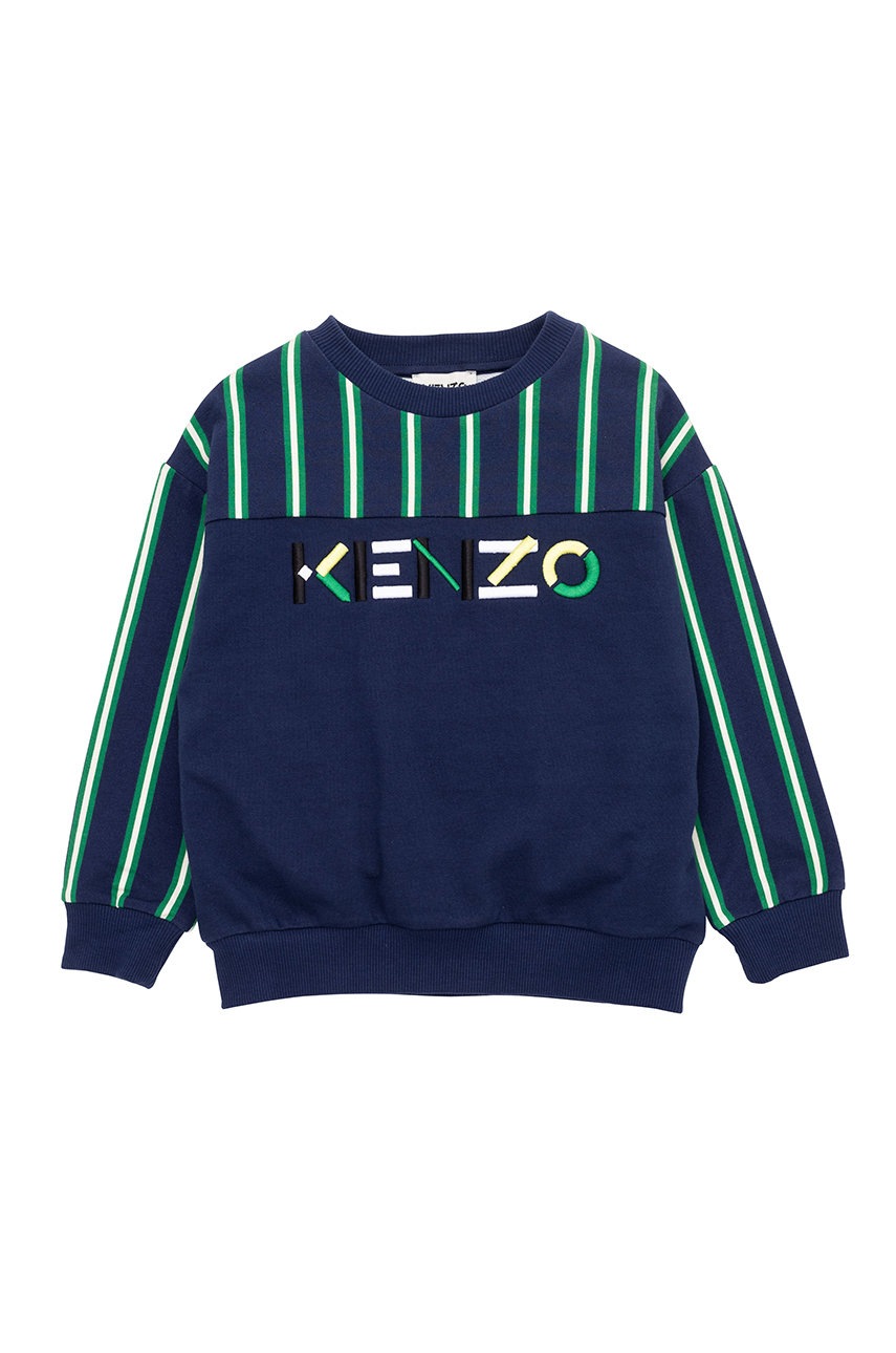 

Детски памучен суичър Kenzo Kids в тъмносиньо с десен, Тъмносин