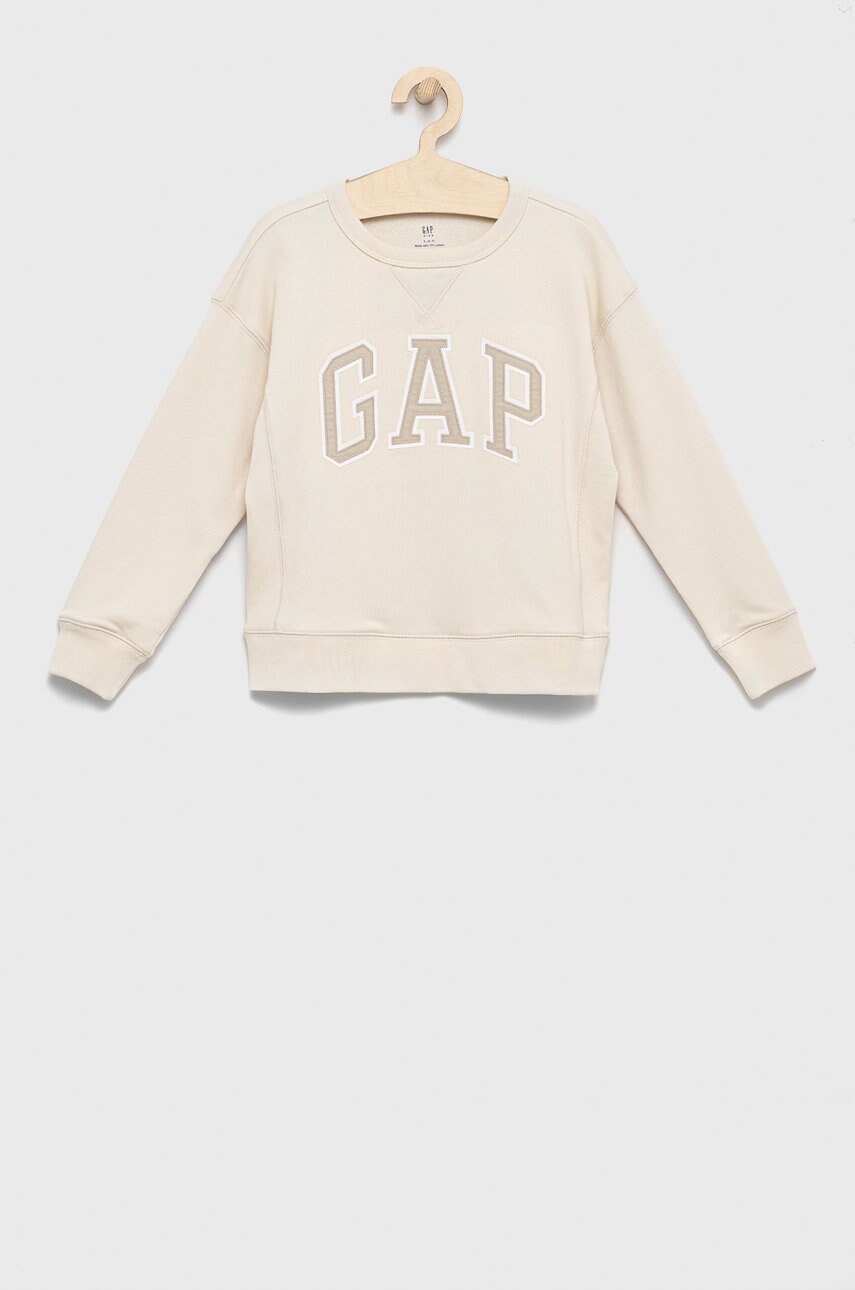Gap bluza culoarea bej, cu imprimeu