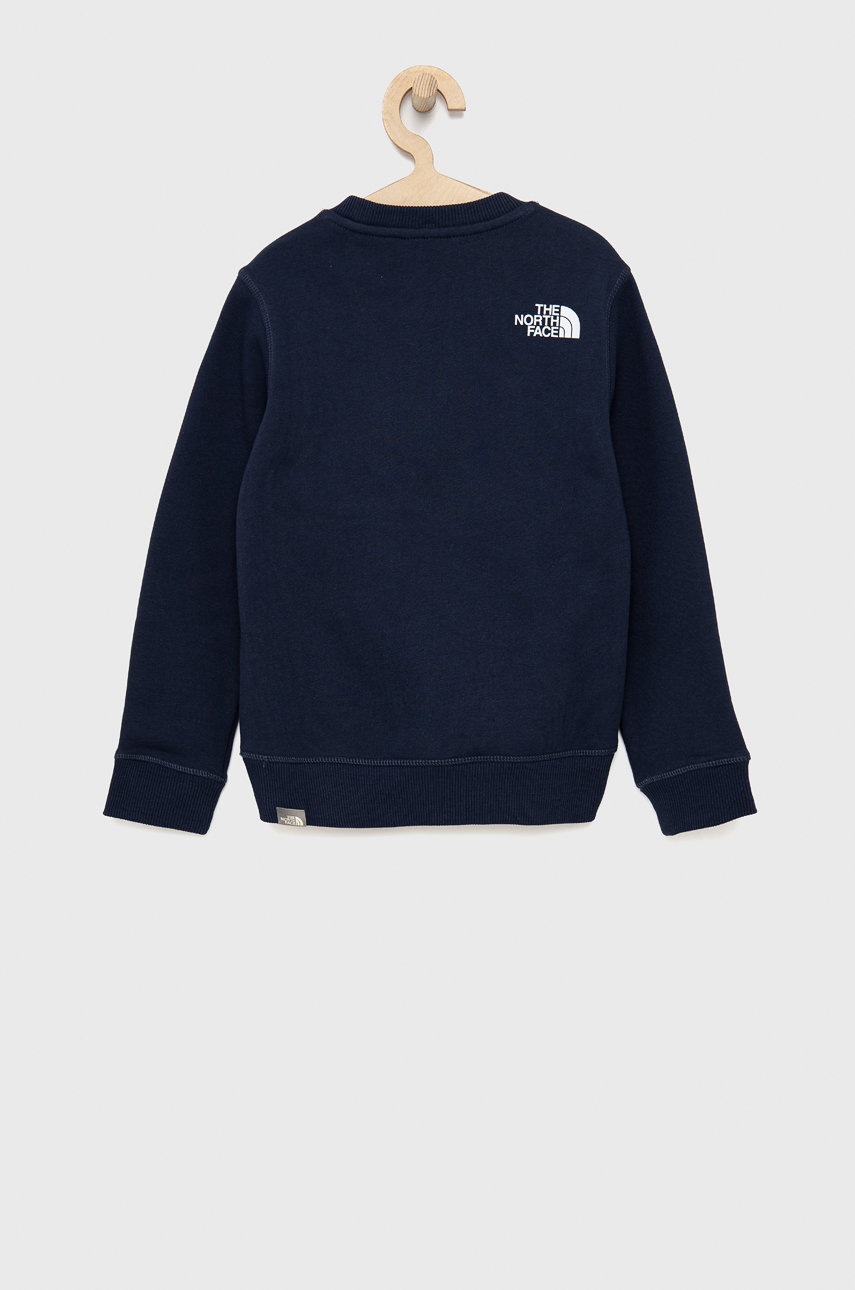 

Детская хлопковая кофта The North Face цвет синий с принтом