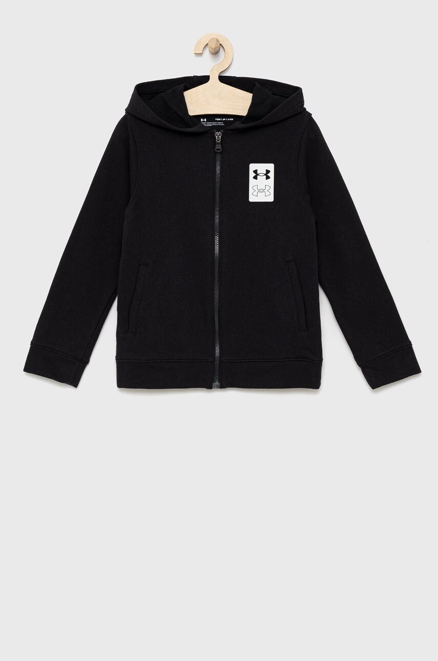 Under armour bluza copii 1370208 culoarea negru, neted
