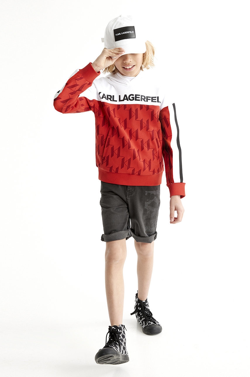 Karl Lagerfeld bluza copii culoarea rosu, modelator