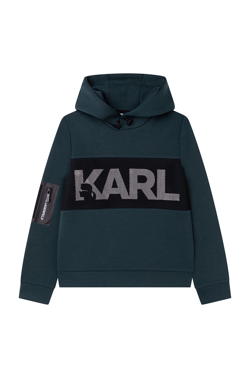 

Детская кофта Karl Lagerfeld цвет зелёный с аппликацией